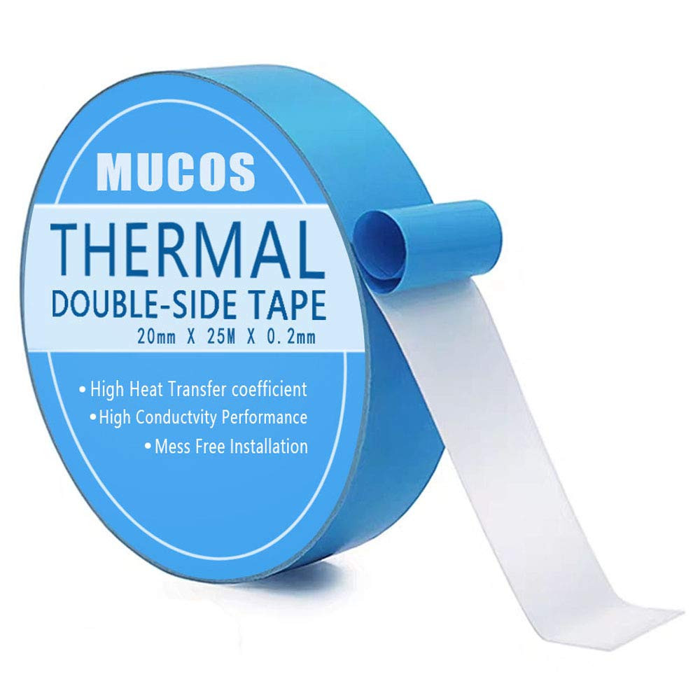 Thermal Tape, 20 mm x 25M x 0.2mm Double Side Adhesive Thermal Conductive Tape f