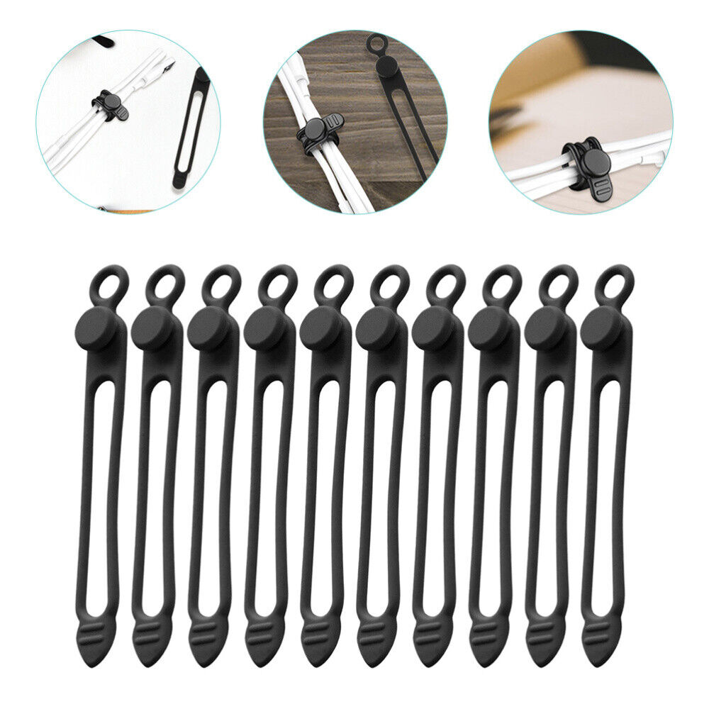  10 Pcs Cable Holder Cord Wires Keeper Data Strap Reusable Ties Organization USB