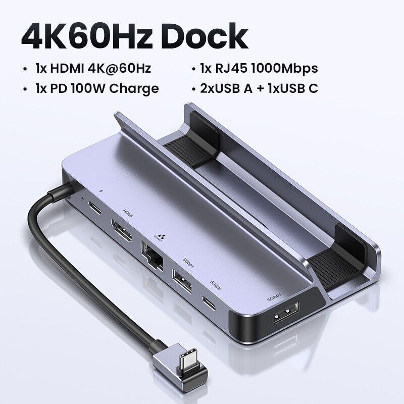 UGREEN USB C Docking Station to HDMI 4K60Hz RJ45 PD100W For Steam Deck MacBook