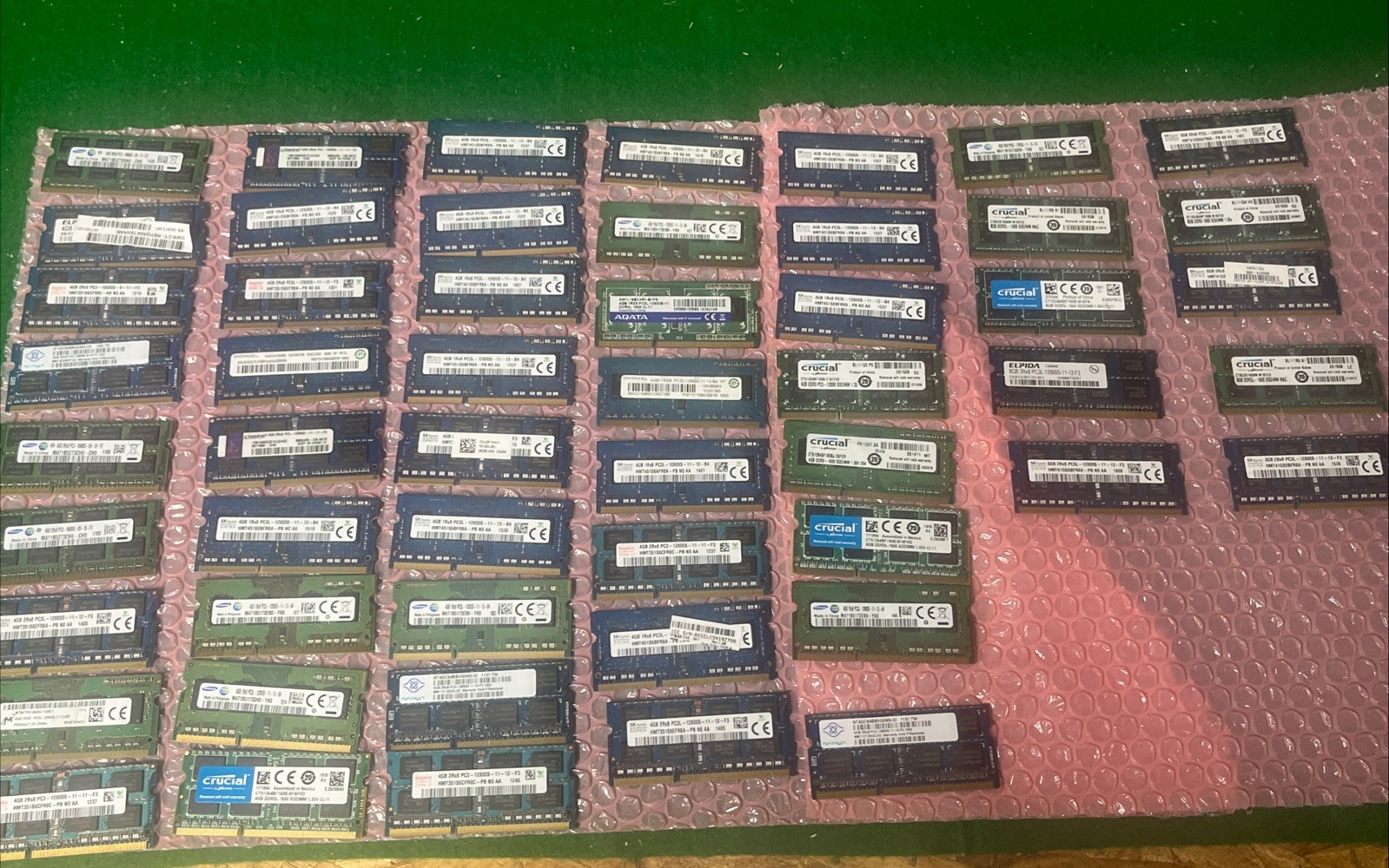 Lot Of 52 PC3 & PC3L Laptop Ram: 42x 4GB, 10x 8gb Mixed Brands And Speeds