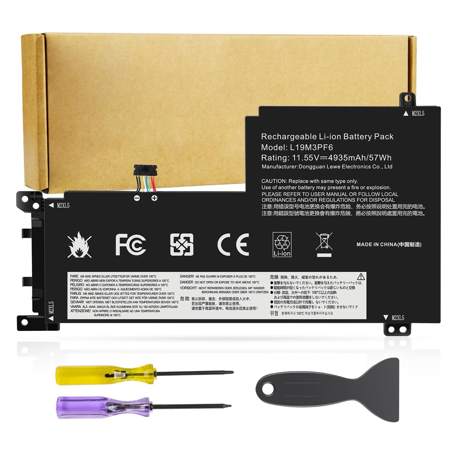 L19M3PF6 57Wh Laptop Battery Replacement for Lenovo Ideapad 5-15ARE05 5-15IIL05