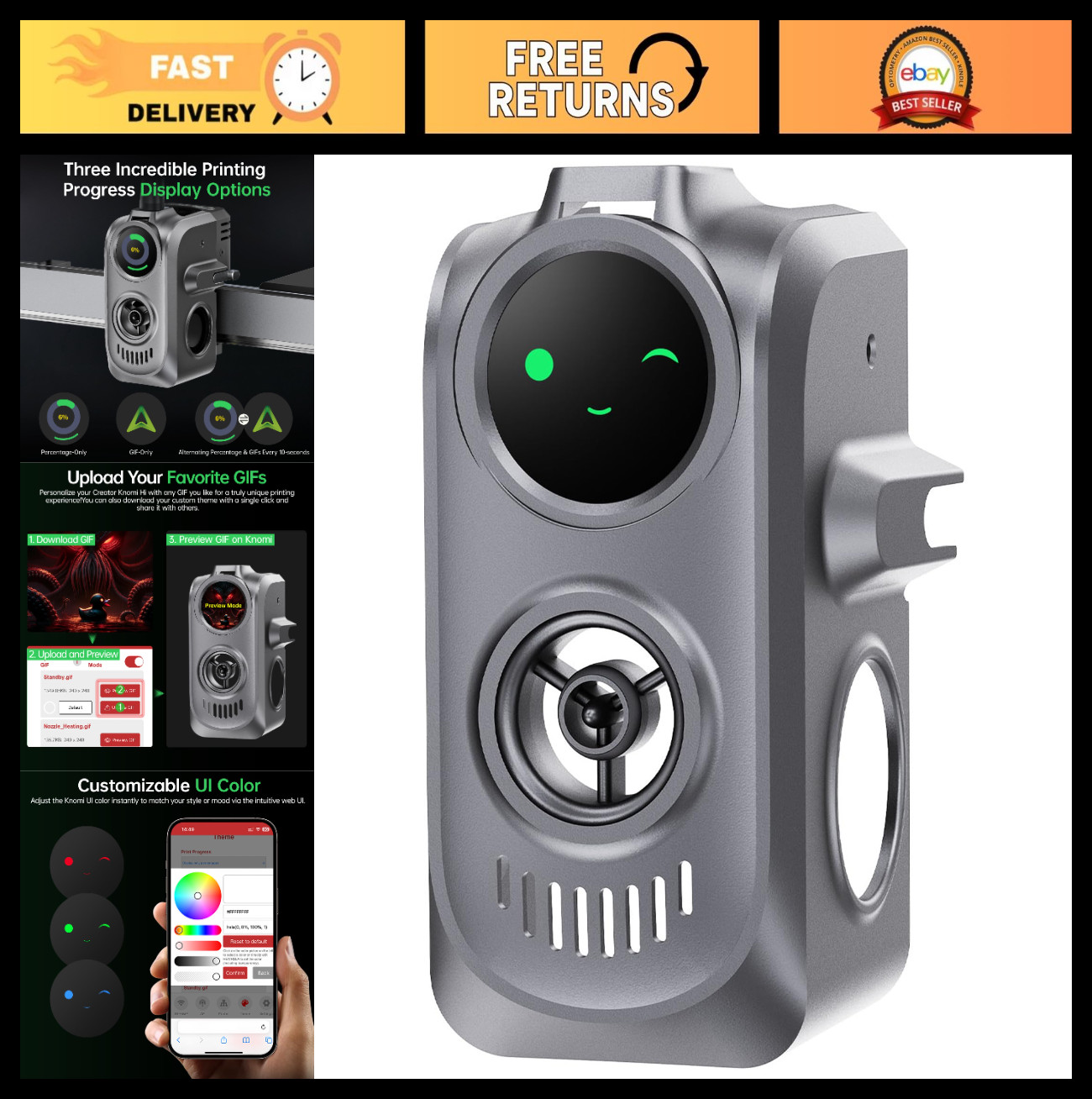 3D Print Head for Creality Hi Combo - Plug & Play, Real-Time Monitoring, Customi