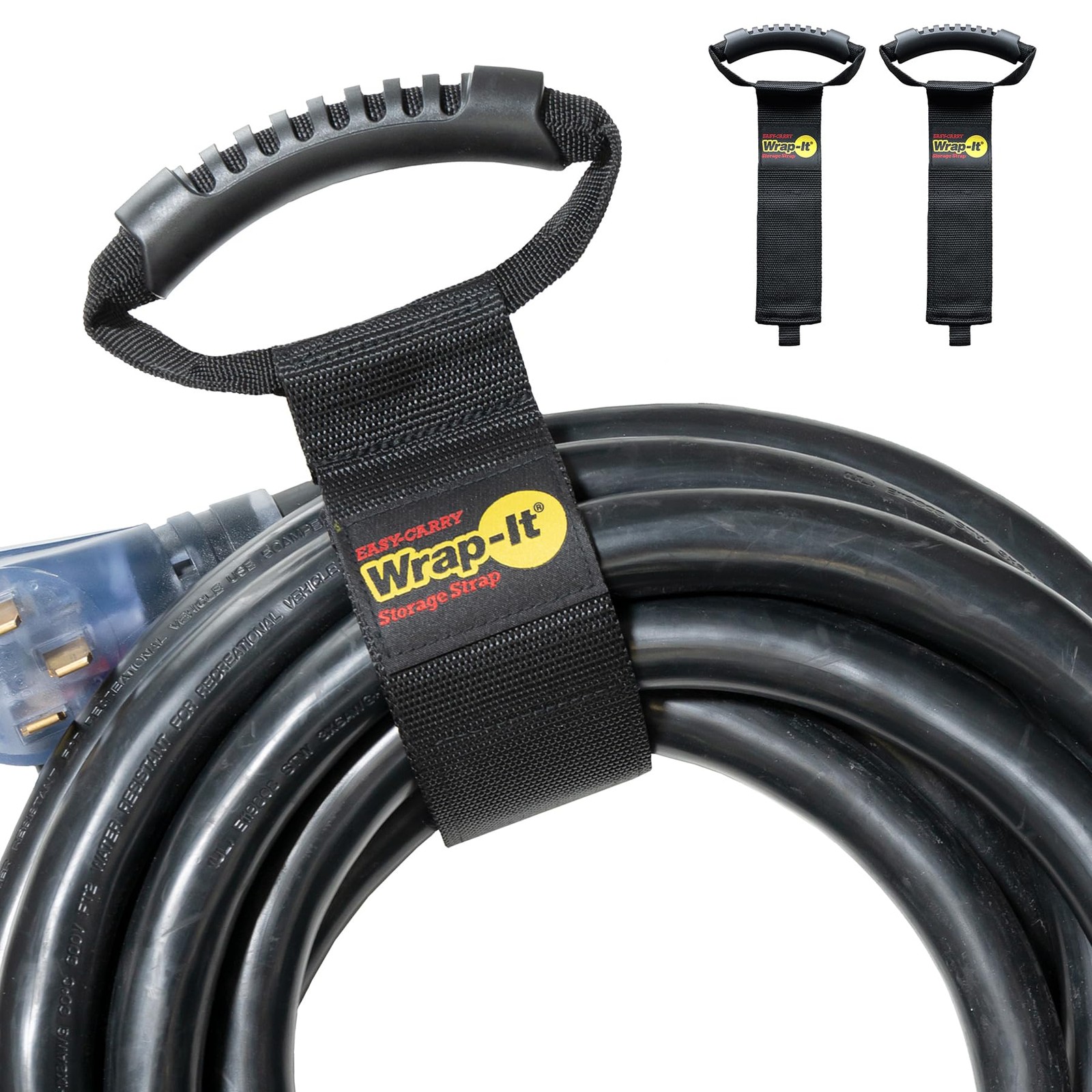 Easy-Carry Wrap-It Storage Straps - 22” (2-Pack) – Heavy-Duty Hook and Loop C...