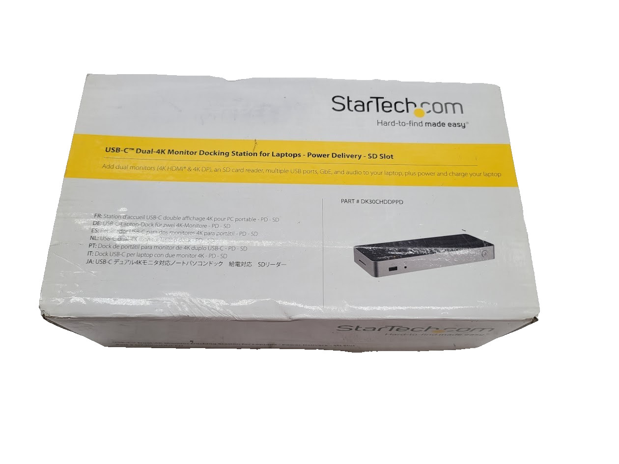 StarTech Dock DK30CHDDPPD Dual Monitor USB C Dock Dual 4K DP/HDMI w/ AC Power