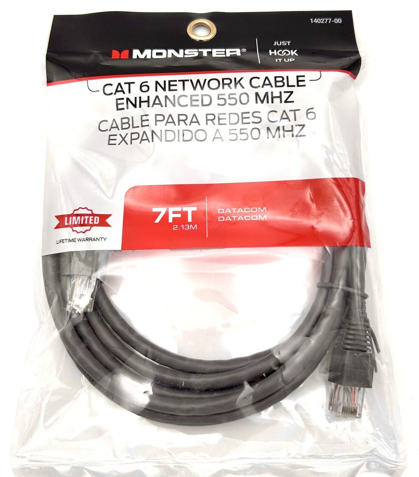 Monster 140277-00 Cat 6 Network Cable ENHANCED 550 MHZ JUST HOOK IT UP