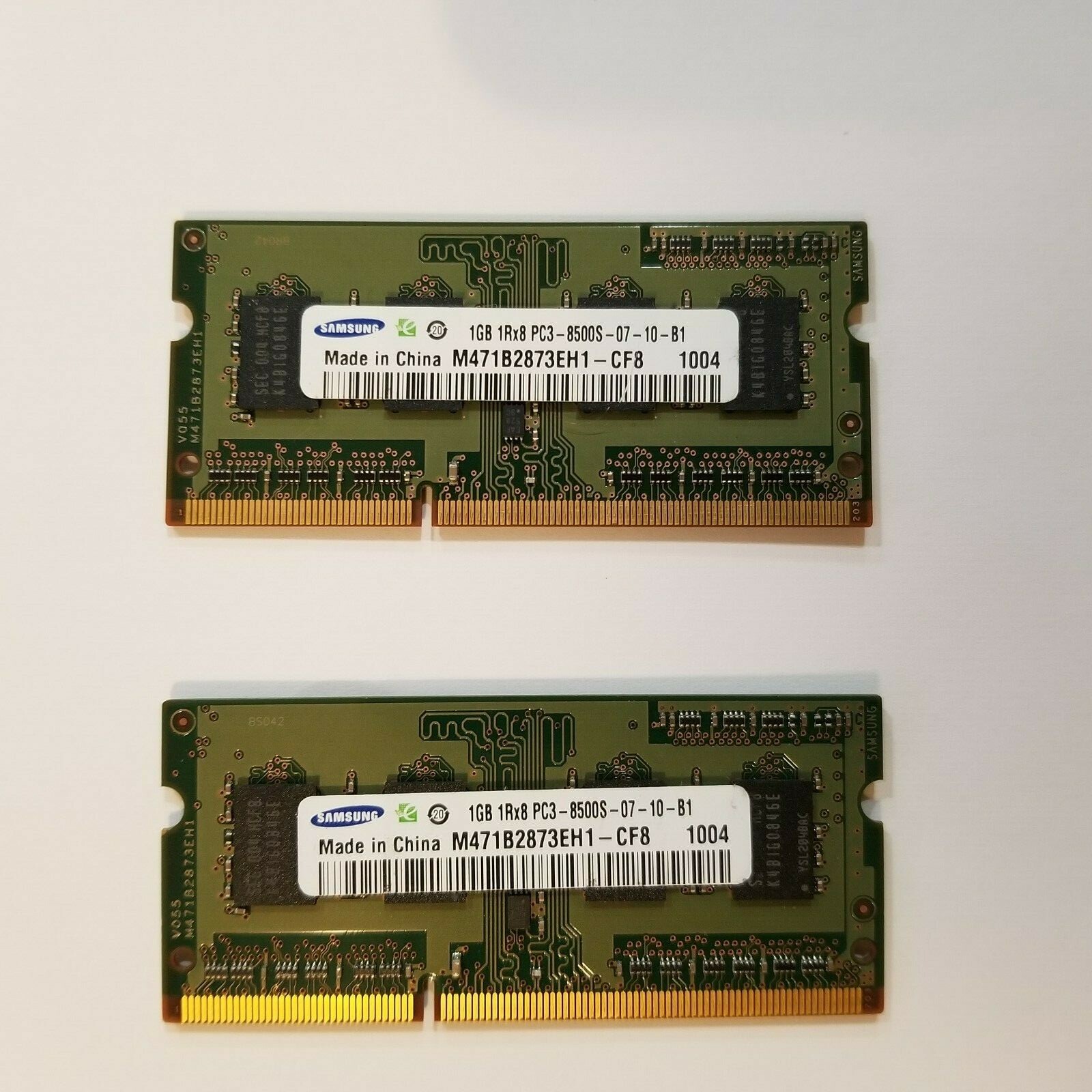 2GB 2 X 1 GB Samsung PC3-8500 (DDR3-1066) SO-DIMM 1066 MHz PC3-8500 DDR3 Memory 
