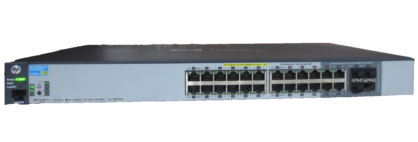 HP ProCurve 2520G-24-PoE Gigabit Switch 4xDualPersonality 195WPoE (J9299A)