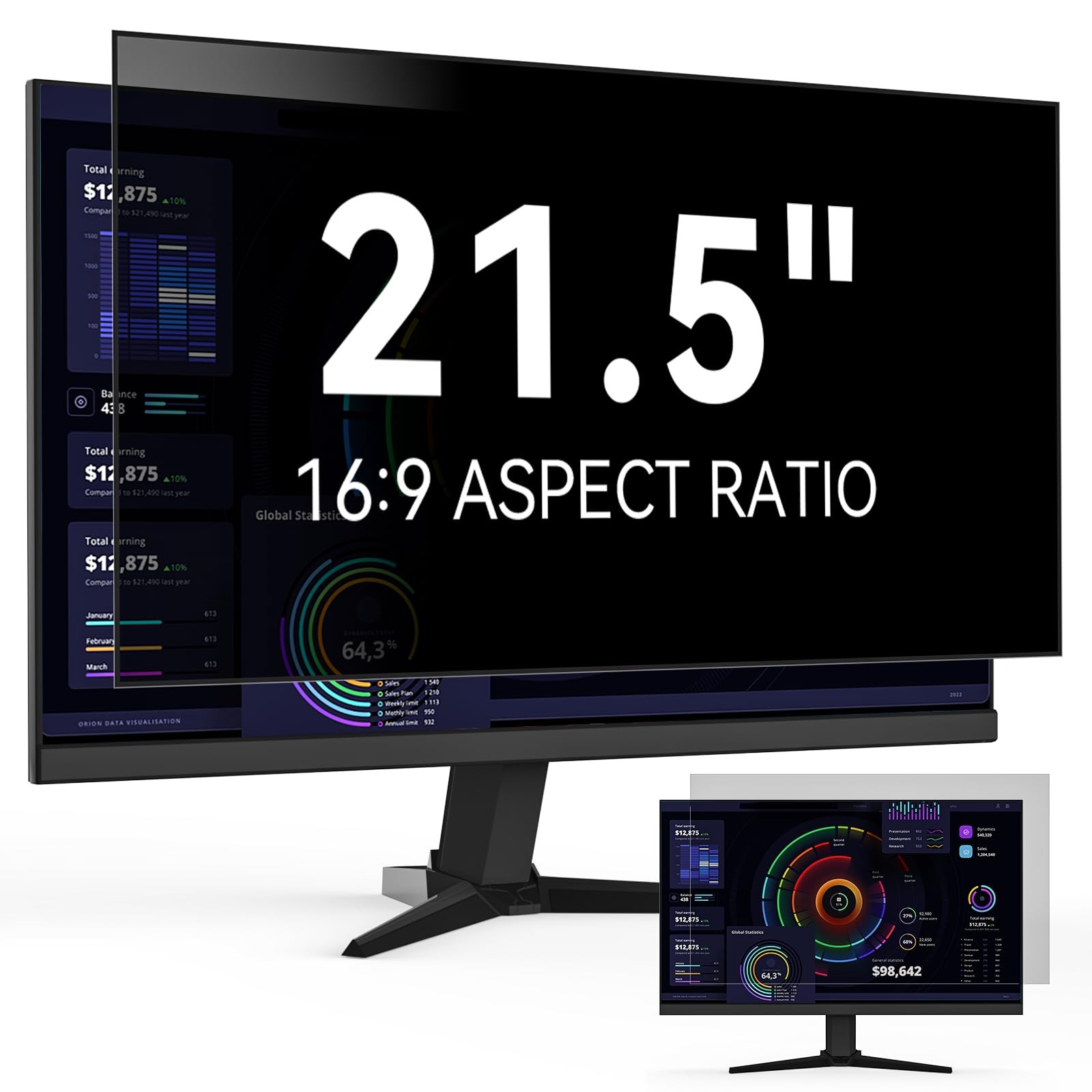 1 PCS 21.5 Inch Computer Privacy Screen Filter For 169 Widescreen Monitor