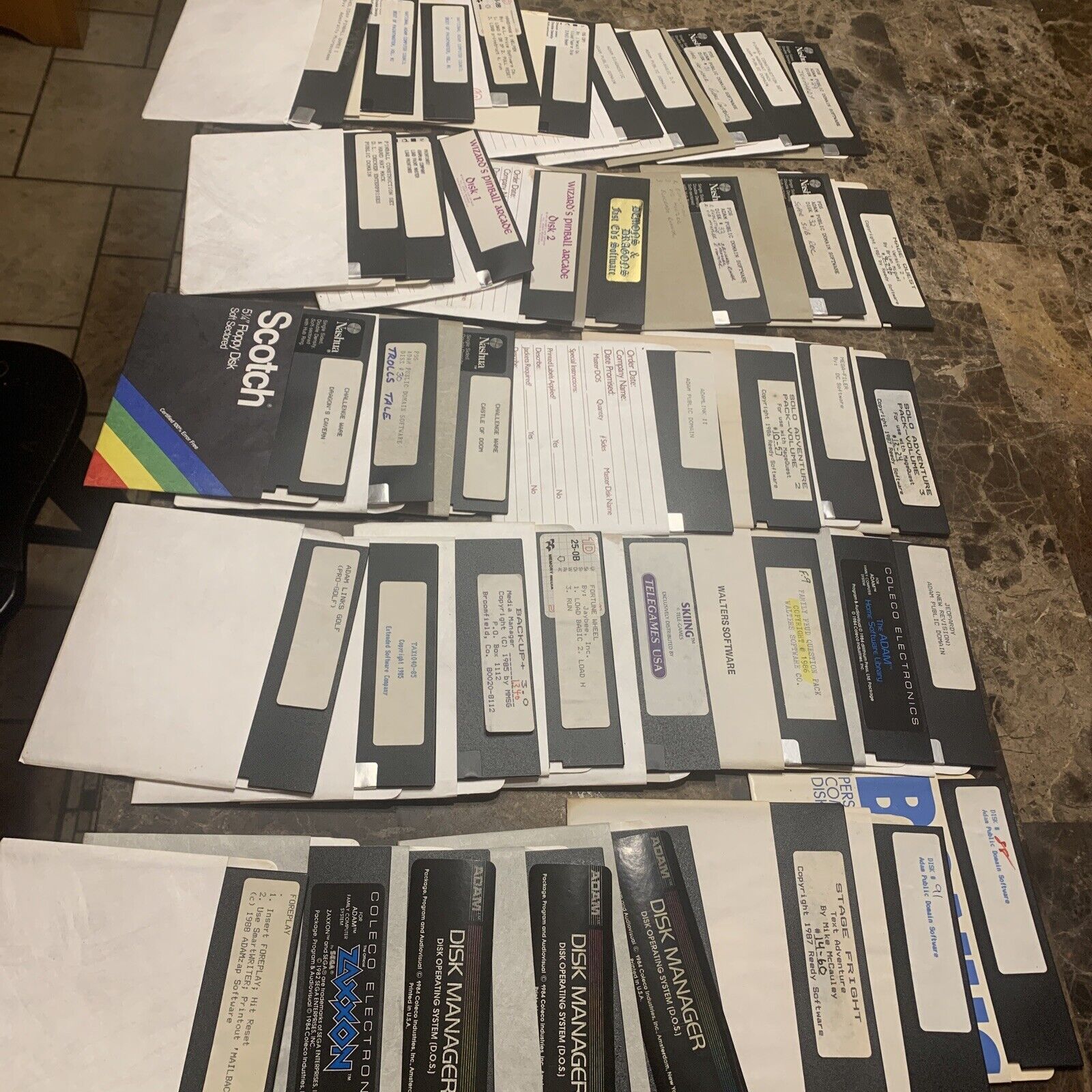 Vintage Coleco Adam Computer System Floppy Disk Lot Of 40 Rare