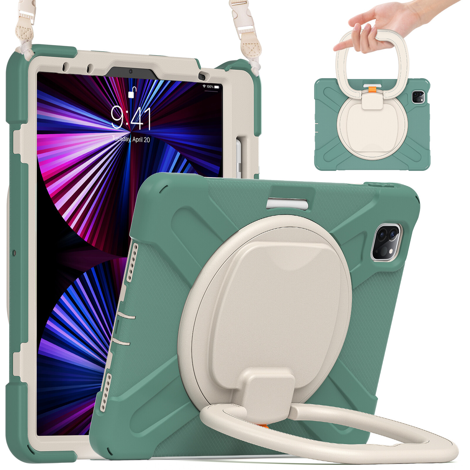 Kids Heavy Duty Shockproof Stand Case Cover For iPad Pro 13 11 Air 13 11 8th 7th