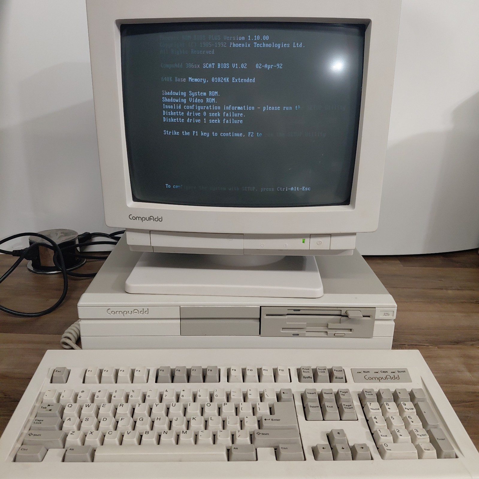 Vintage CompuAdd 325s Computer System – Desktop, CRT Monitor & Keyboard