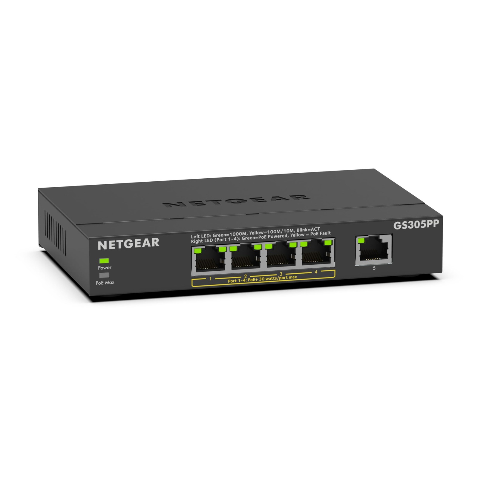 NETGEAR 5 Port PoE Switch GS305PP - Ethernet Splitter - Ethernet Switch - Ethern