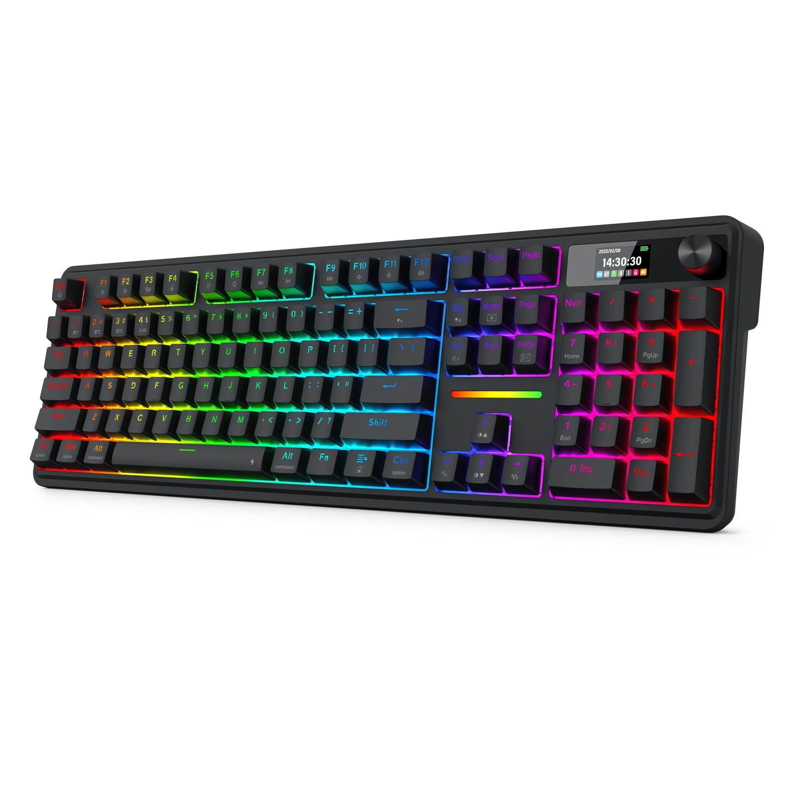Redragon K762 PRO Wireless 104-Key Gasket Gaming Keyboard, Screen & Knob | Easy-