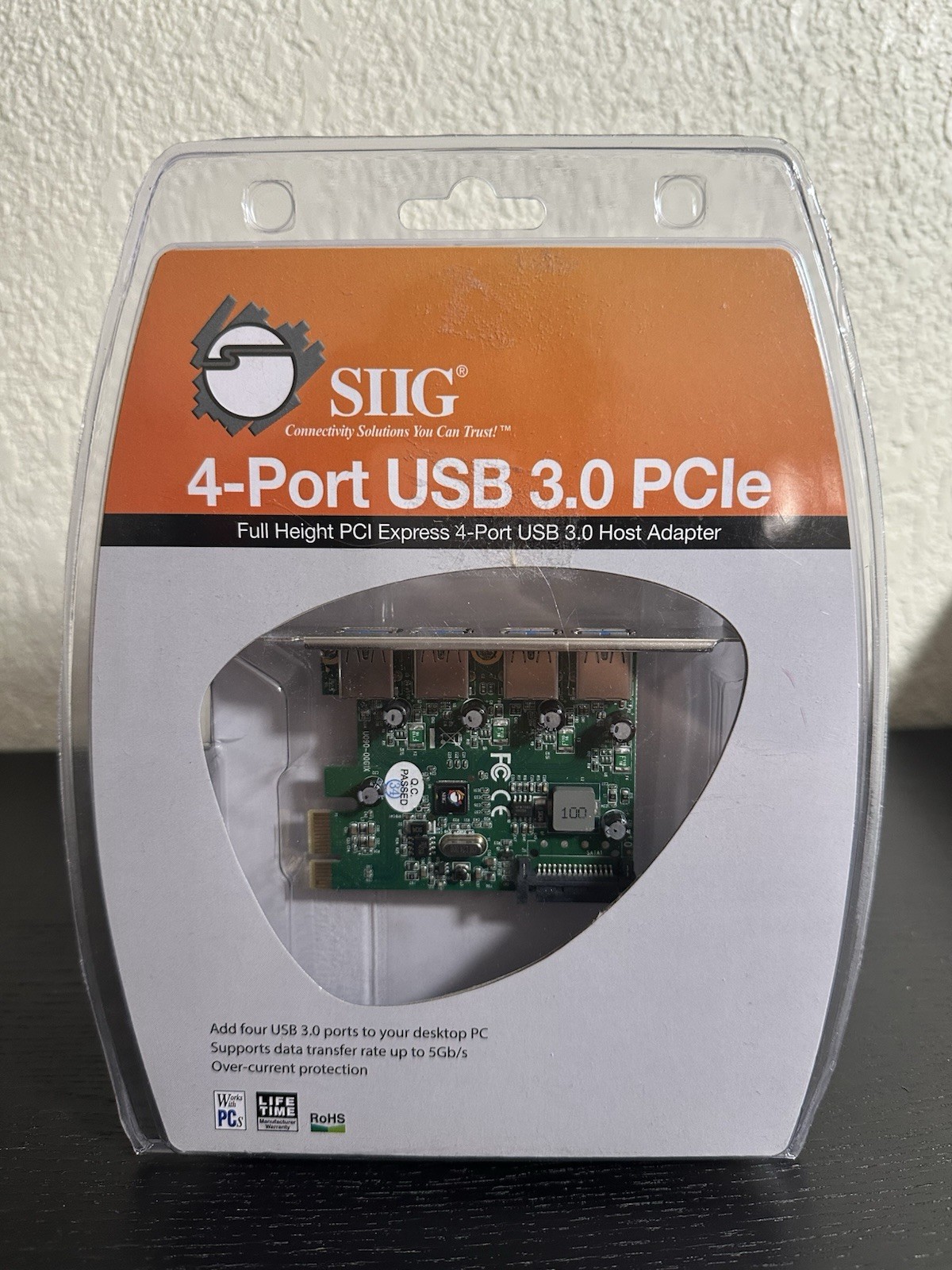 SIIG JU-P40412-S1 4-Port USB 3.0 PCIe Host Adapter Card Full Height New
