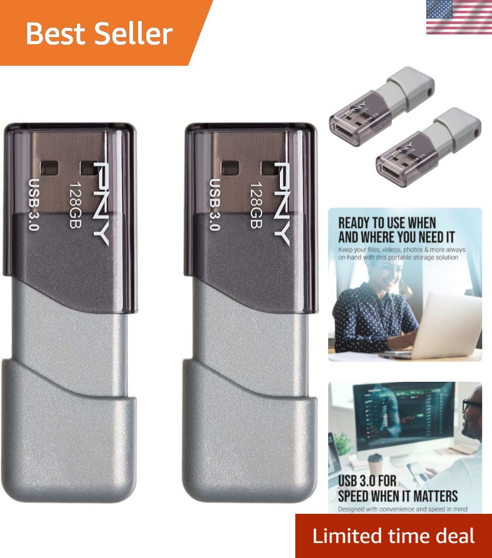 128GB Turbo Attaché USB 3.0 Flash Drive Set - Fast & Portable Storage Solution