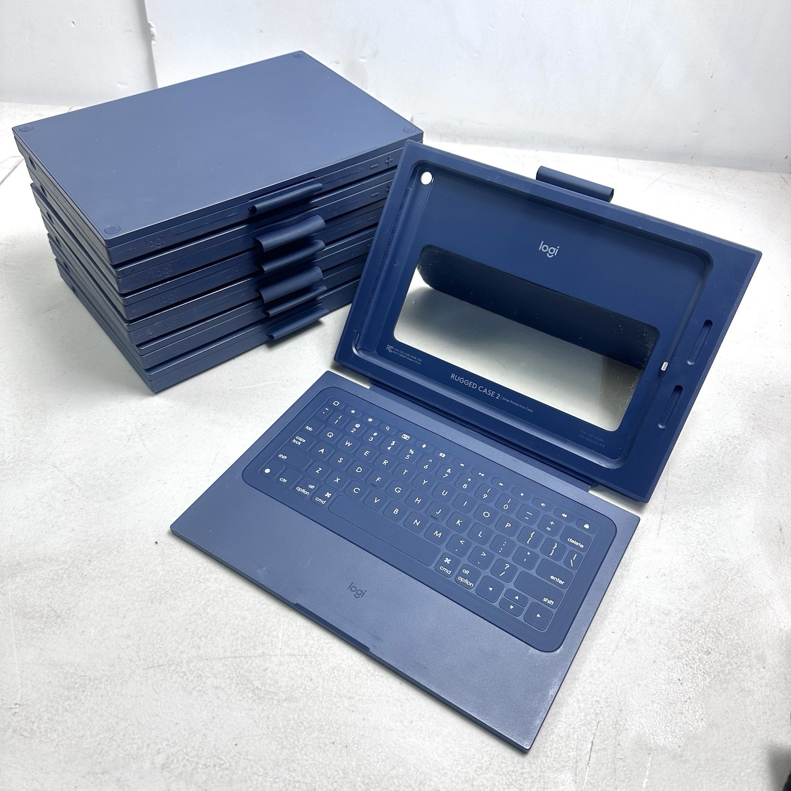 Lot of 7 Logitech Logi RUGGED COMBO 2 Y-B0009 Navy Blue Secure Seal Keyboard