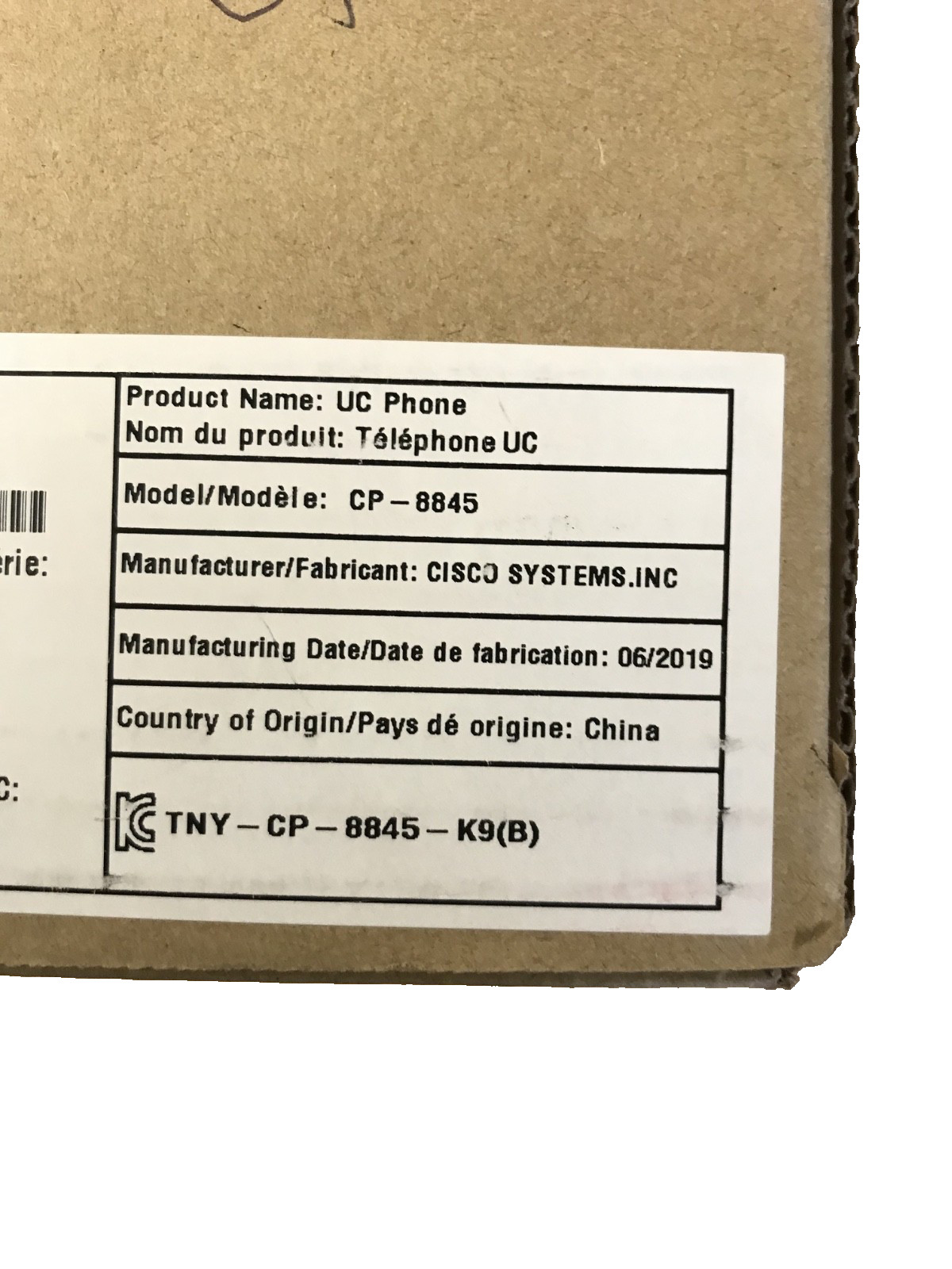 Cisco CP-8845-K9 5-Line IP Phone Charcoal w/WebCam, Stand, Handset ing