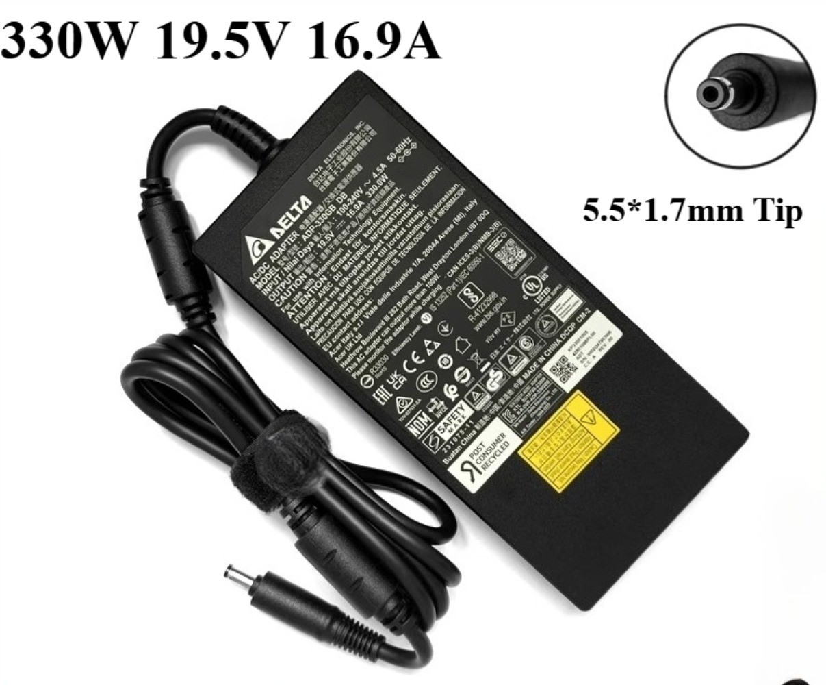 Delta 330W 19.5V 16.9A Charger 5.5*1.7mm Tip Power Supply Adapter ADP-330GB DB