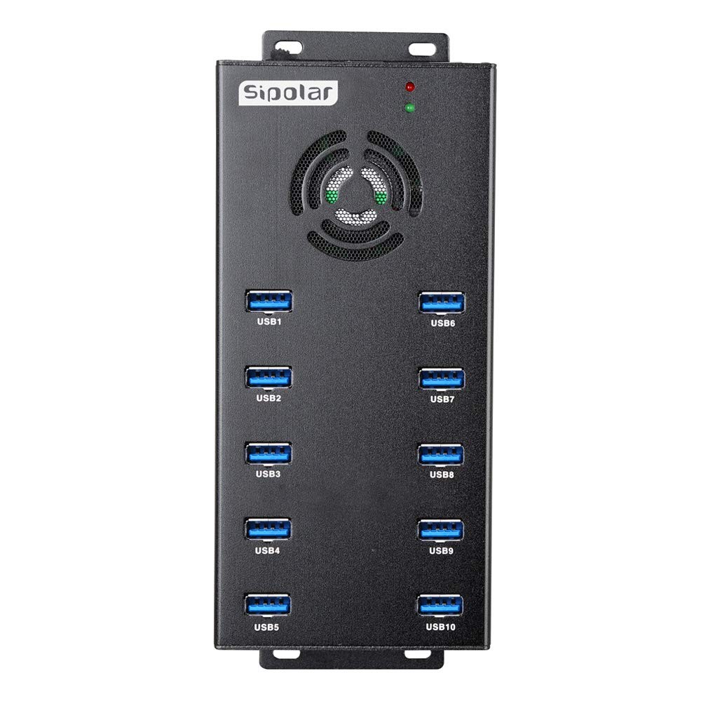 Powered USB Hub 3.0, Sipolar 10-Port with 12V 10A 10 port usb3.0 120W