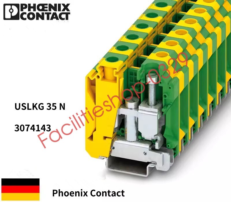 50pcs Phoenix Grounding Terminal USLKG 35N-3074143 Yellow-green Terminal Block