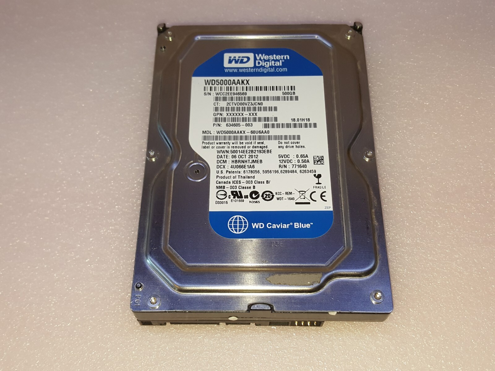 HP Pavilion p7-1380t - 500GB Hard Drive -Windows 7 Professional 64 Preloaded