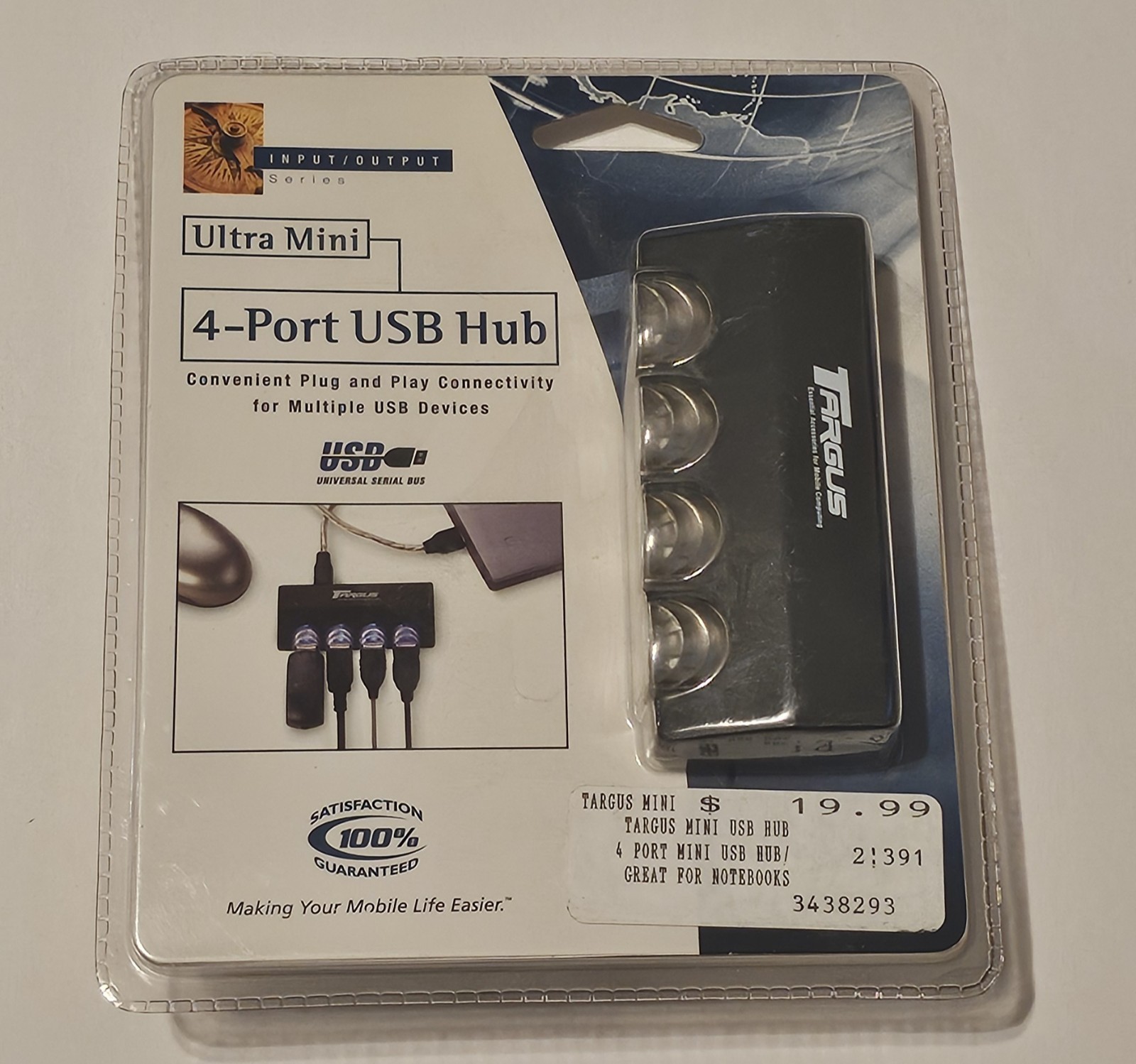 Targus Ultra Mini 4 Port USB Hub PA05SU Plug & Play NEW Sealed