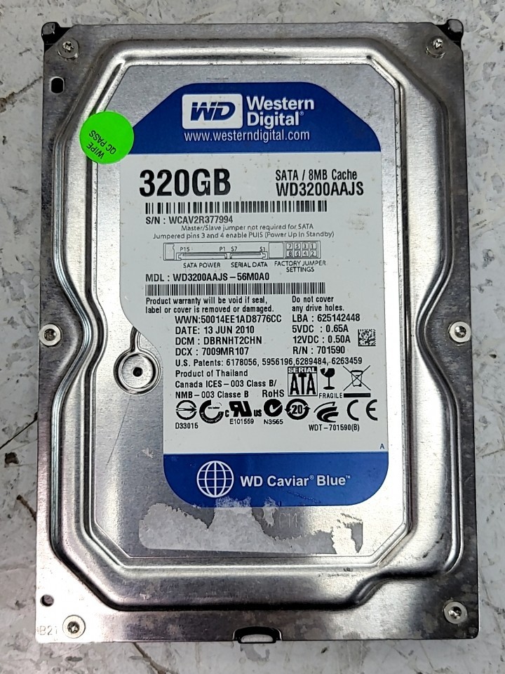 Western Digital WD3200AAJS-56M0A0 Hard Drive 320GB 3.5" SATA