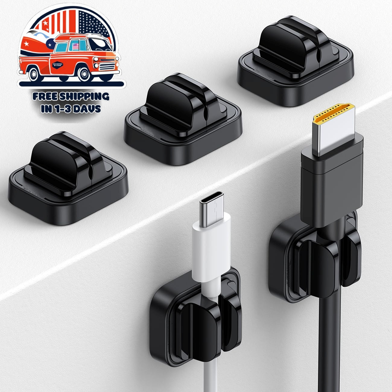 Paquete De 5 Clips De Sujeción De Cables Con Resorte Para La Gestión De Cables