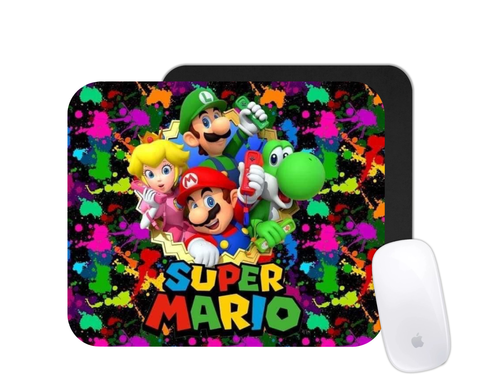 Super Mario Colorful Mouse Pad | Retro Gaming Desk Mat | Custom Video Game Gift