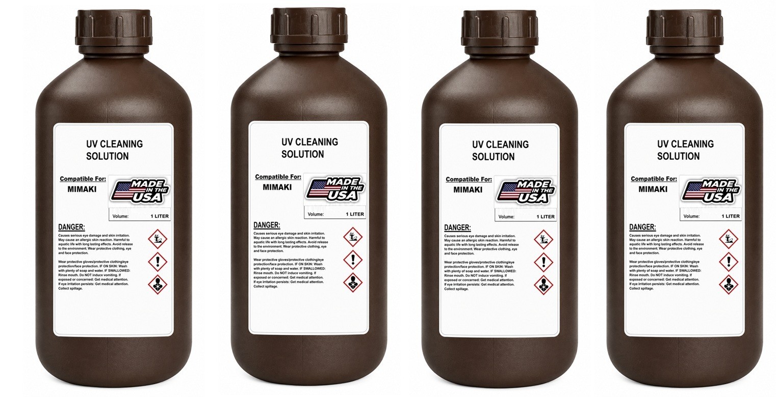 4  X PREMIUM COMPATIBLE CLEANING SOLUTION FOR MIMAKI UV PRINTER (1,000 ML)