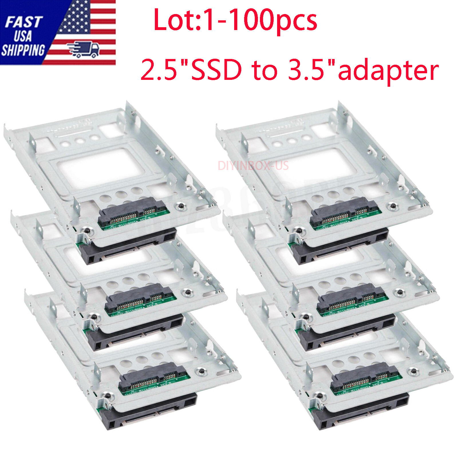 Lot 654540-002 HP,  Dell, Lenovo | Universal 2.5" to 3.5" SSD Tray Caddy Adapter