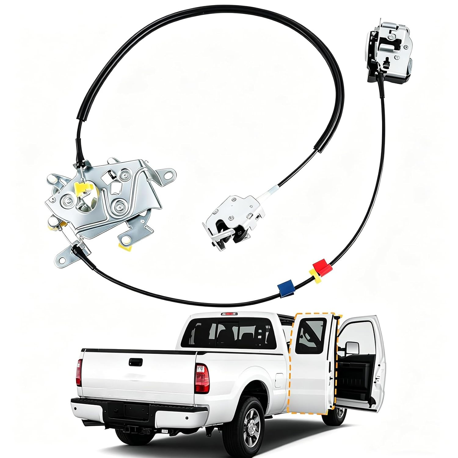 Rear Right Passenger Side Extended Cab Door Lock Latch with Cable Compatible wit