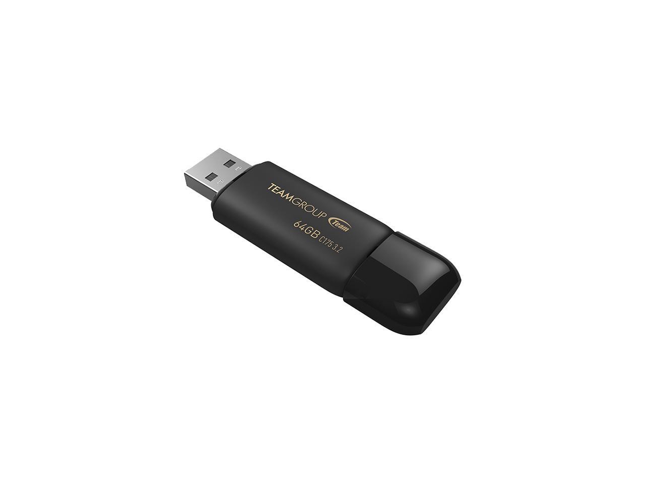 TEAMGROUP C175 64GB USB 3.2 Gen 1 Flash Drive Rounded Streamlined Unibody Design