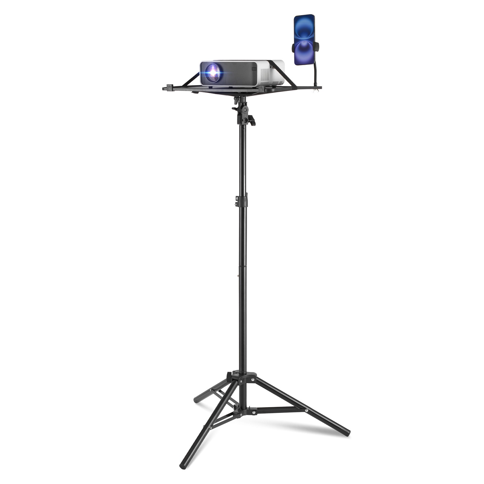 Uimoso Adjustable Tripod Stand for Projectors and Laptops, Height 26.97-63 in