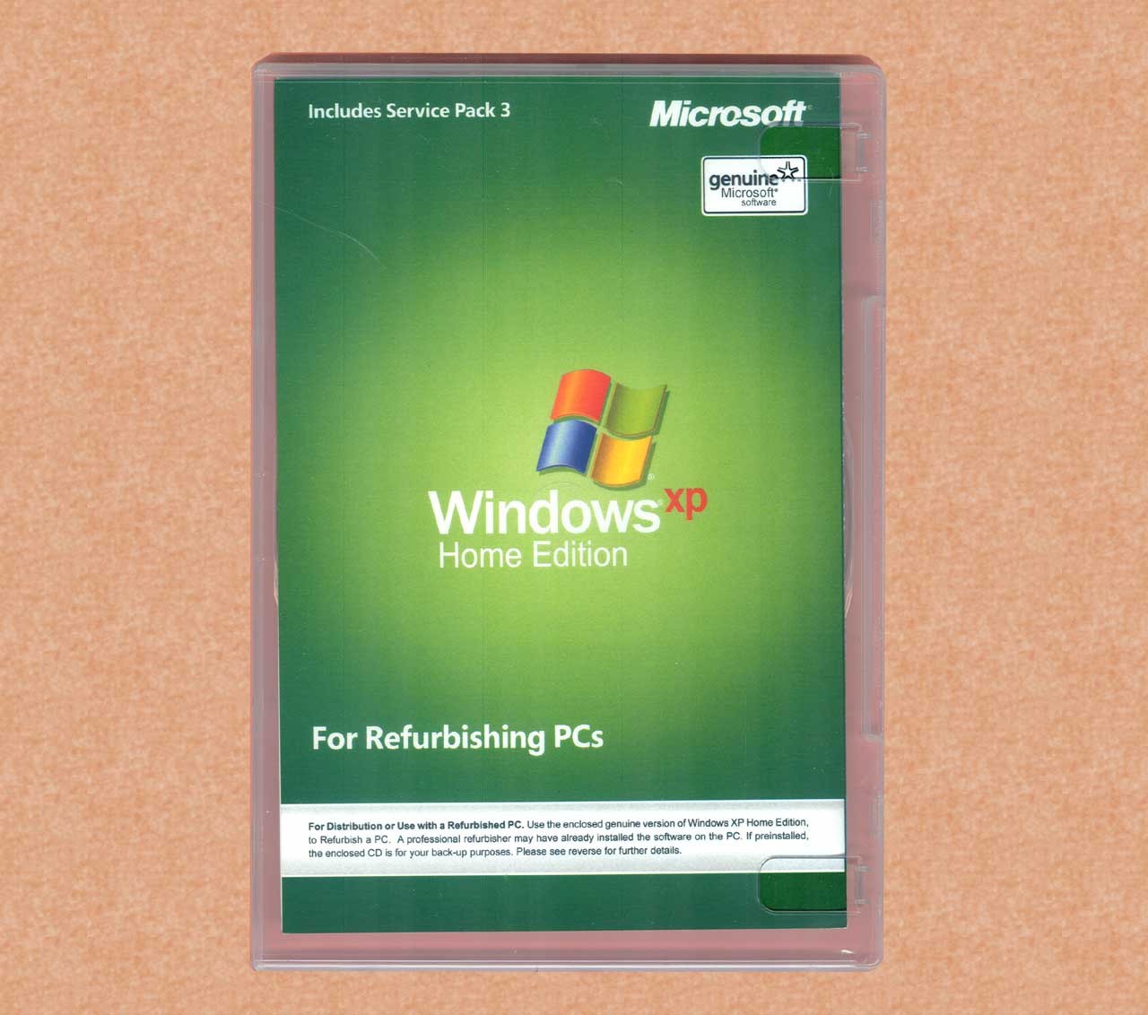NEW Windows XP Home Edition SP3 RFB Full Version CD Disc & Product Key on COA