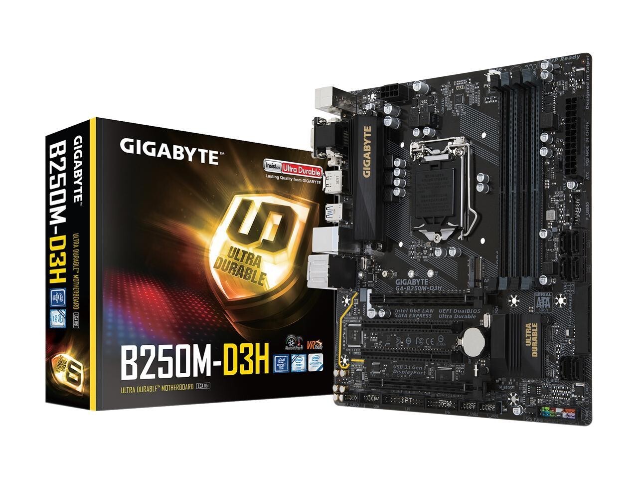GIGABYTE GA-B250M-D3H LGA 1151 Intel B250 HDMI SATA 6Gb/s Micro ATX Motherboard