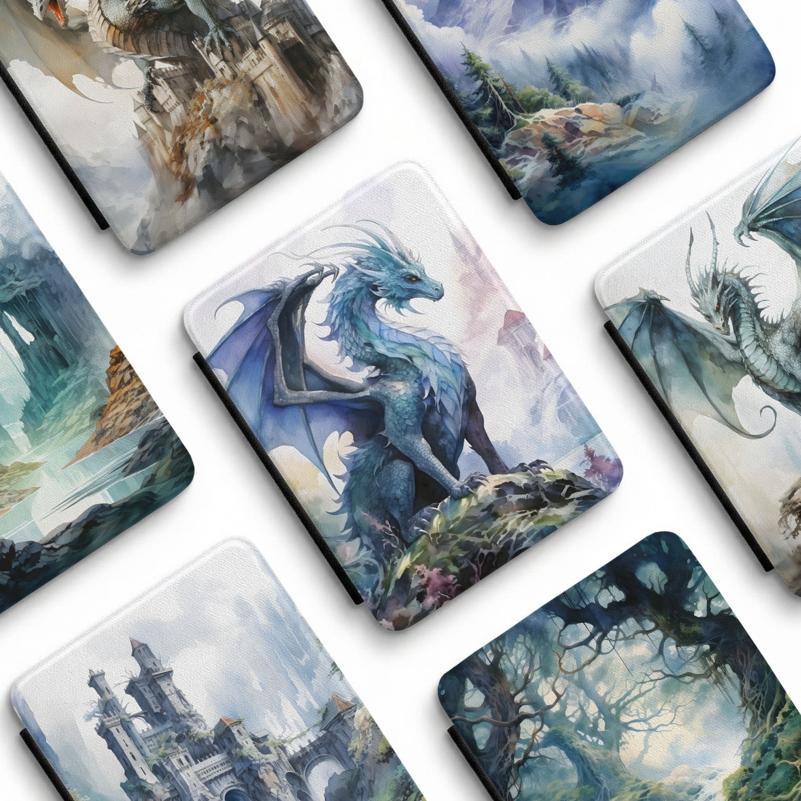 Medieval Dragon Watercolor Fantasy Castle | Kindle Paperwhite 7" 12th Gen Case