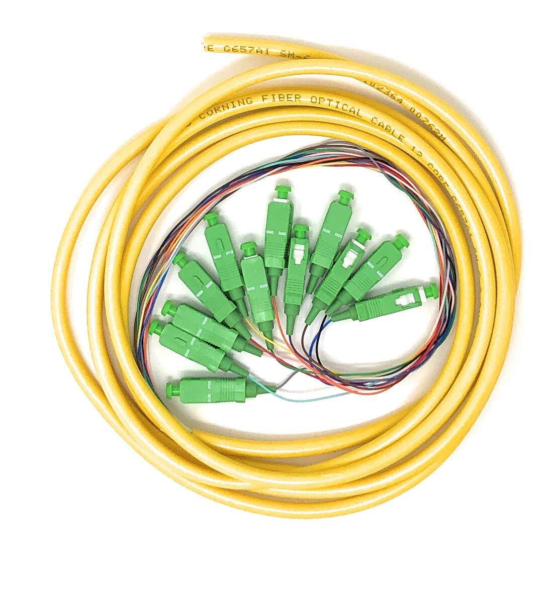 12 Strand Singlemode SC APC Fiber Pigtail 3M for Splice Fiber Optic Patch Cable