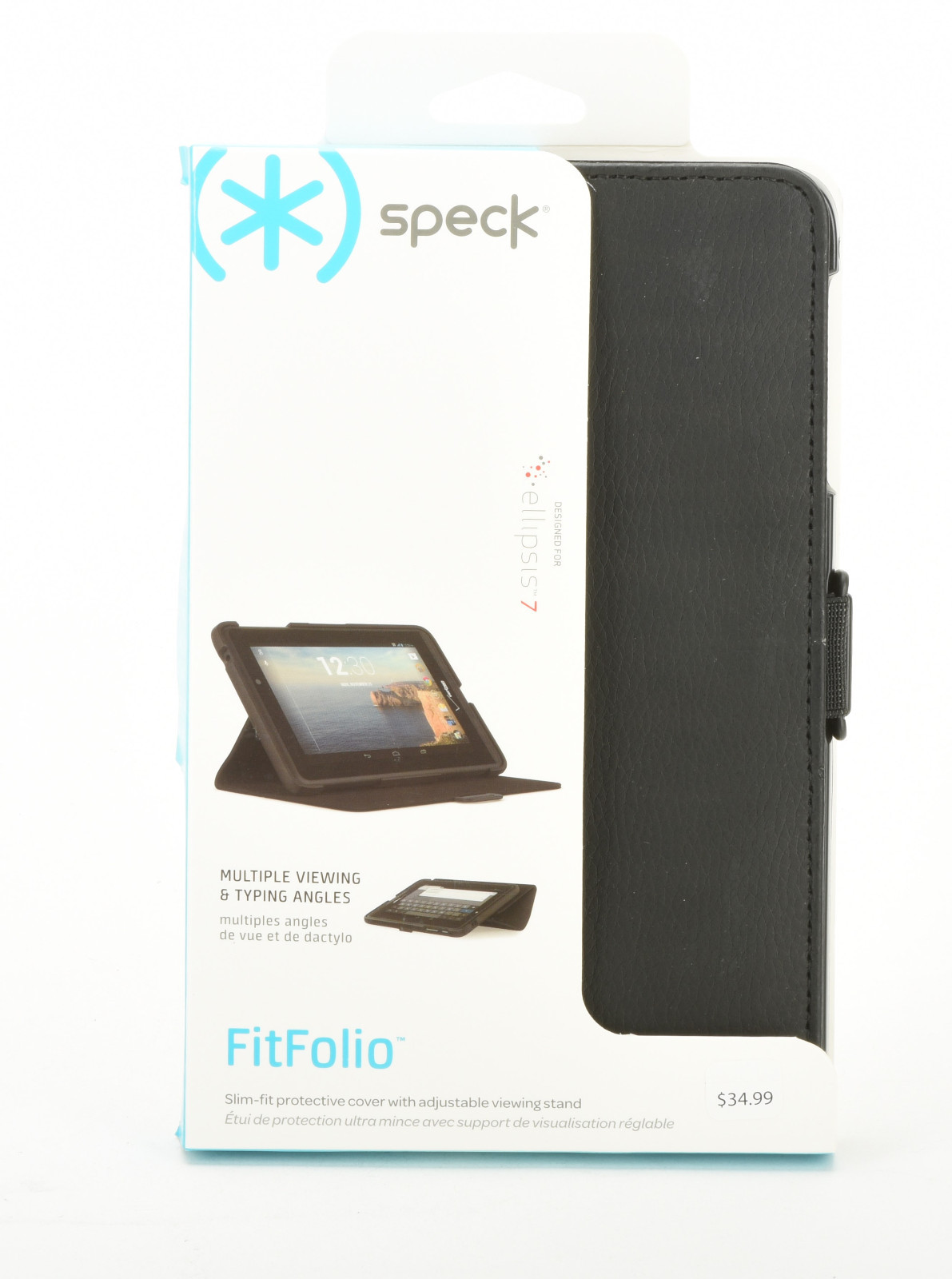 Speck FitFolio Folio Leather Stand Case Cover For Verizon ELLIPSIS 7 - Black