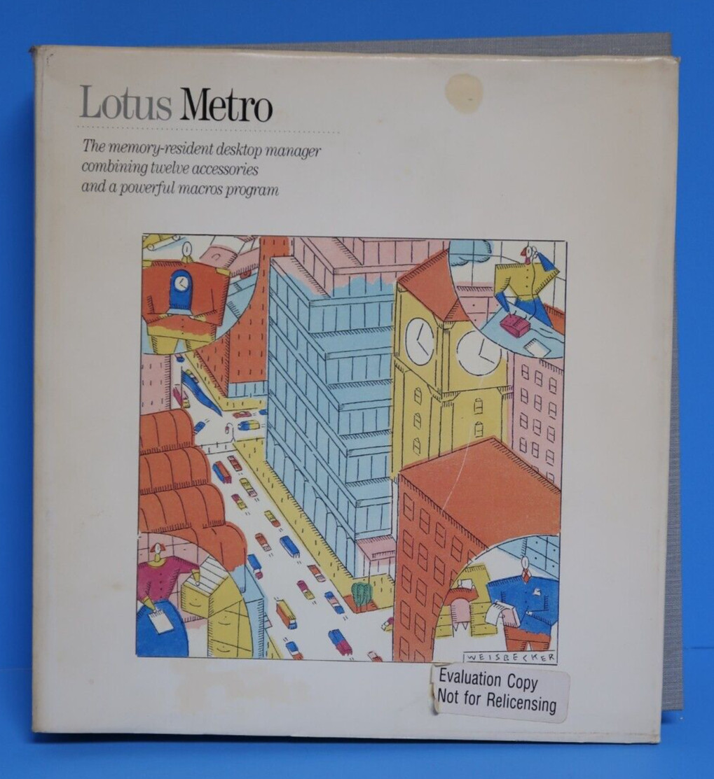 Lotus Metro Computer Program Software 5.25" Floppy Disc 1986 Desk Accesories