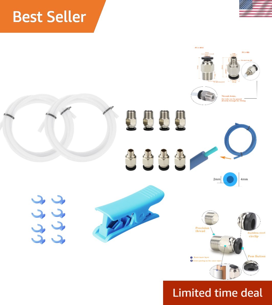 3D Printer Bowden Tube 2M, PTFE Tube Teflon Bowden Tubing with high Grade PC4...
