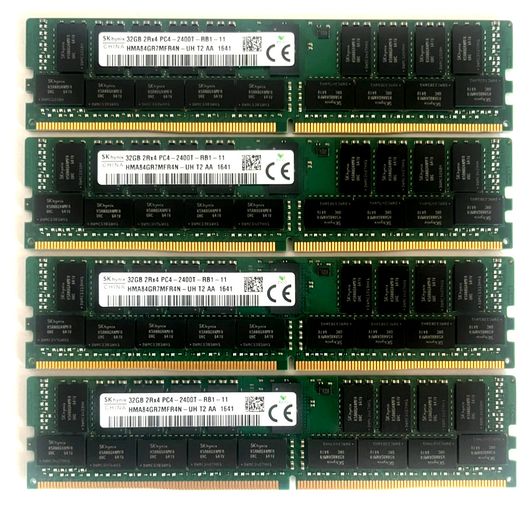 SK Hynix 128GB 4x 32GB DDR4 2Rx4 PC4-2400T  Reg ECC RDIMM Server RAM Dell HP
