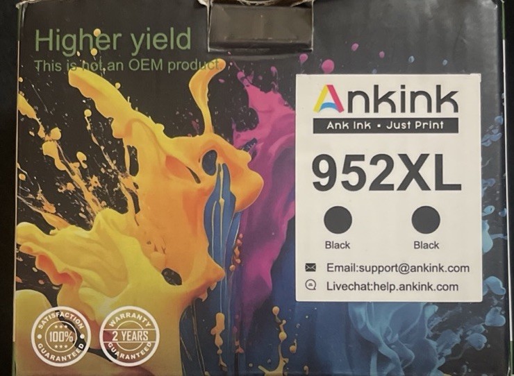 2PK 952XL Black Ink Cartridge for HP OfficeJet Pro 7730 7740 8200 8210 8216 8218