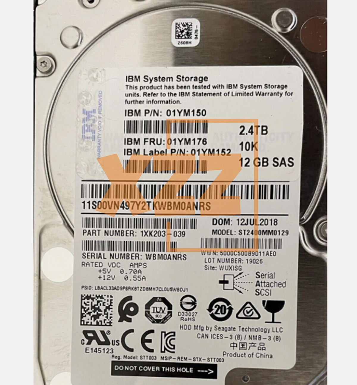 New 01YM176 01YM150 01YM152 2.4TB 12Gbs SAS 10K HDD IBM V7000 FS7200 Gen2 Gen3