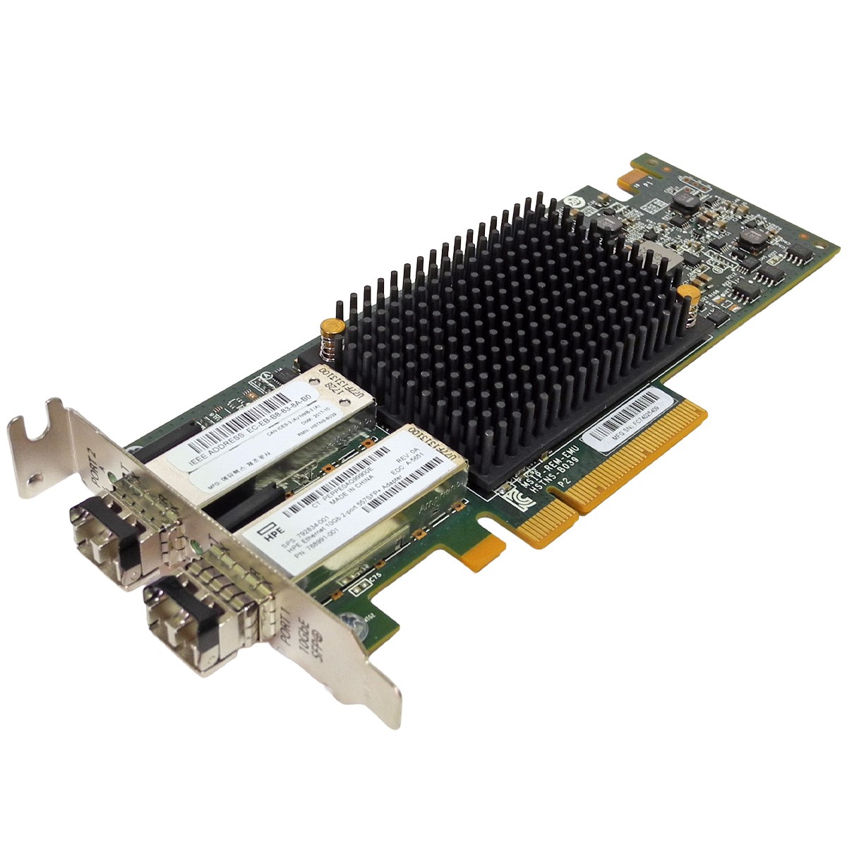 HPE 557SFP+ Dual Port 10GbE SFP+ PCIe x8 Server Adapter 792834-001 + 2x GBICs LP
