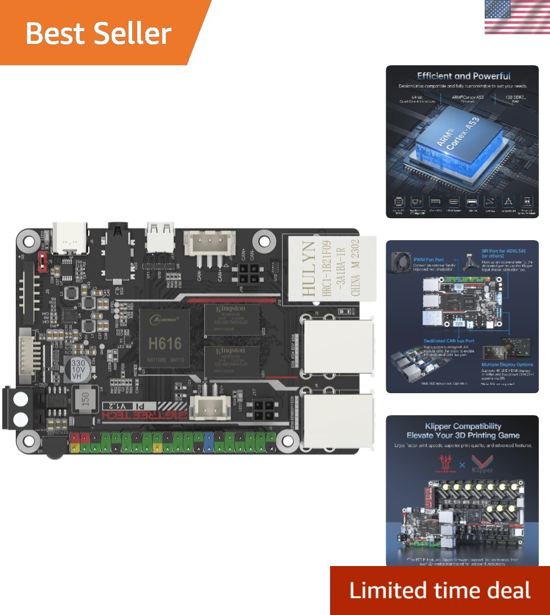 Pi V1.2 Control Board Quad-Core WiFi 1GB RAM, BTT Pi Support SKR Mini E3 V3.0...