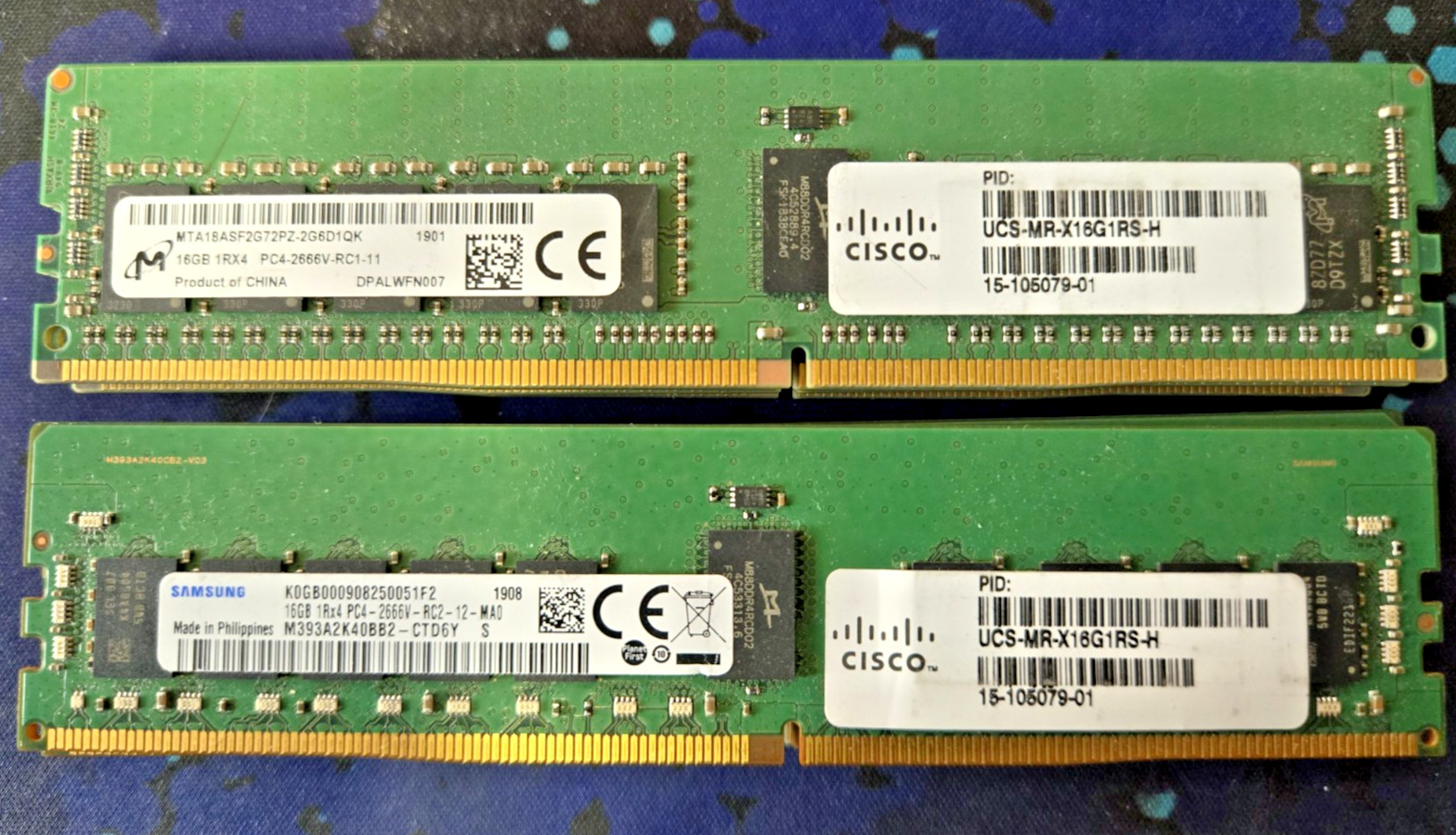Cisco 16GB DDR4 2666MHz RAM UCS-MR-X16G1RS-H 15-105079-01 Micron / Samsung RDIMM