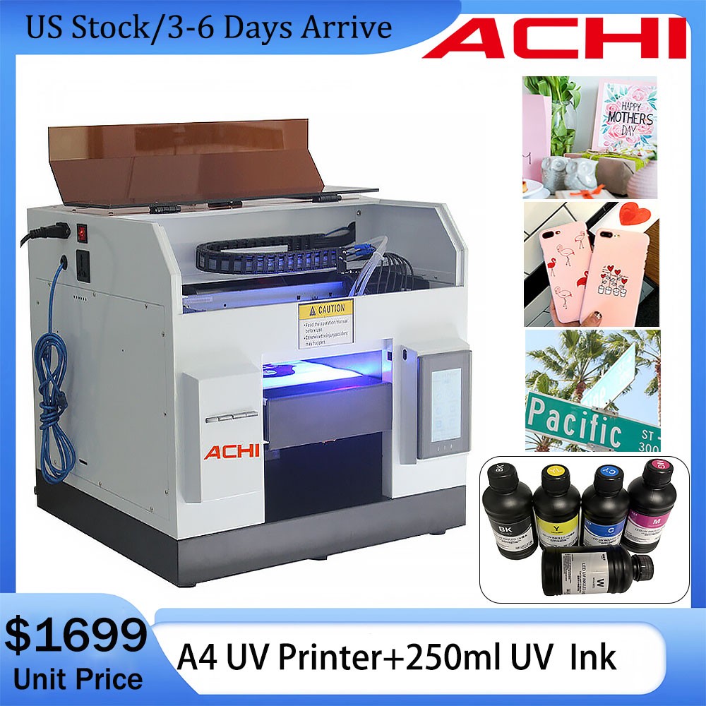 A4 UV Flatbed Printer Epson L800 Inkjet Printer For Metal Glass Wood & 250ml Ink