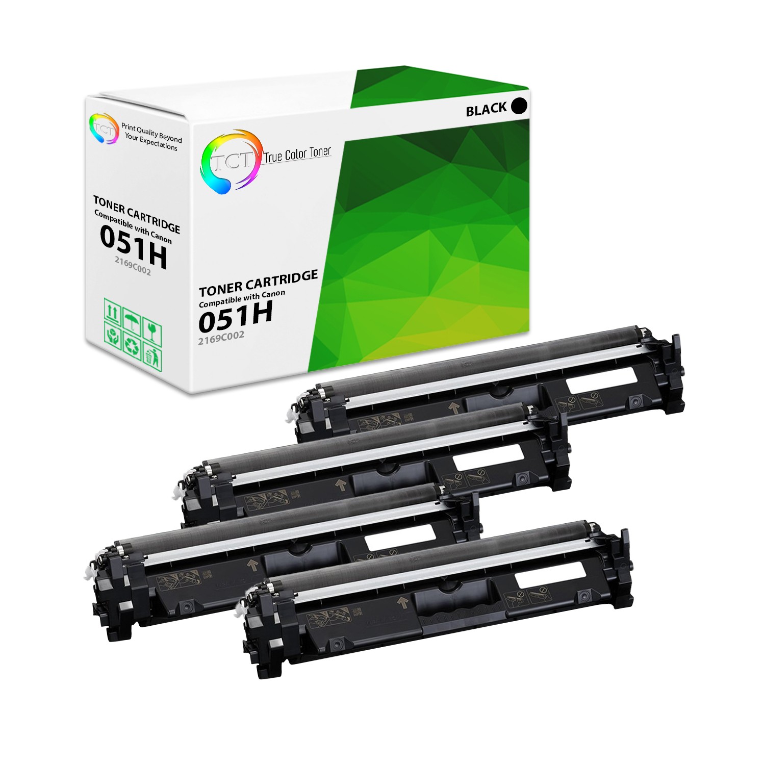 4Pk TCT 051H For Canon ImageClass LBP162dw Black Compatible Toner Cartridge