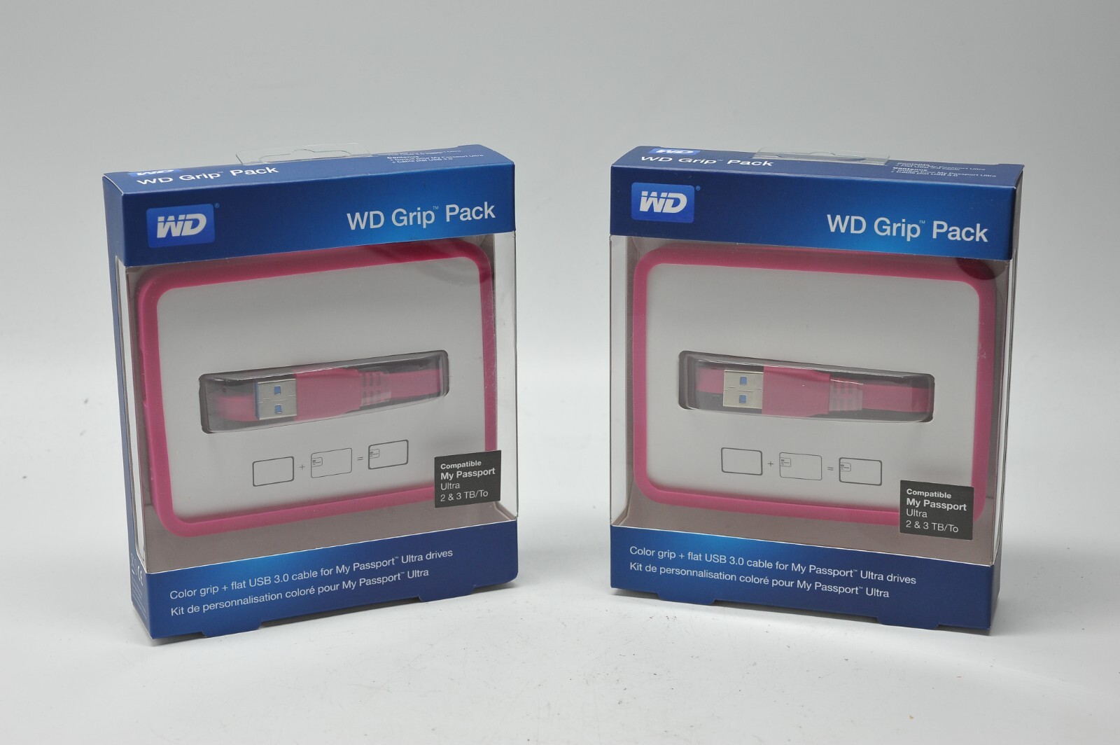 WD Grip Pack for My Passport Ultra 2&3 TB with USB 3.0 Cable, Fuchsia 2pk